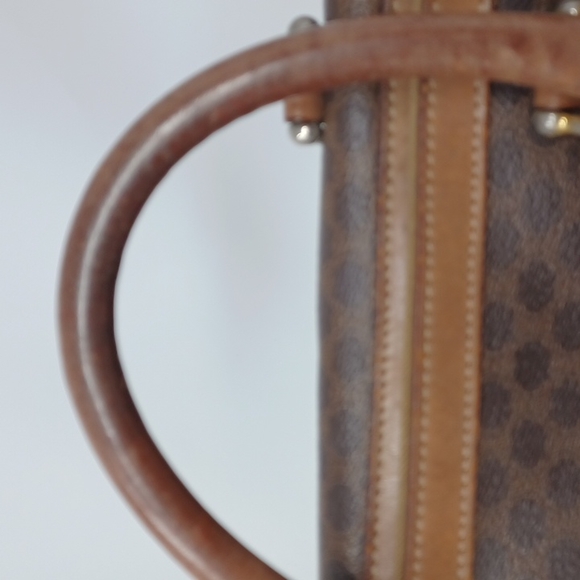 $500 Auth Celine Boston Bag 12" Satchel Brown - Picture 4 of 8